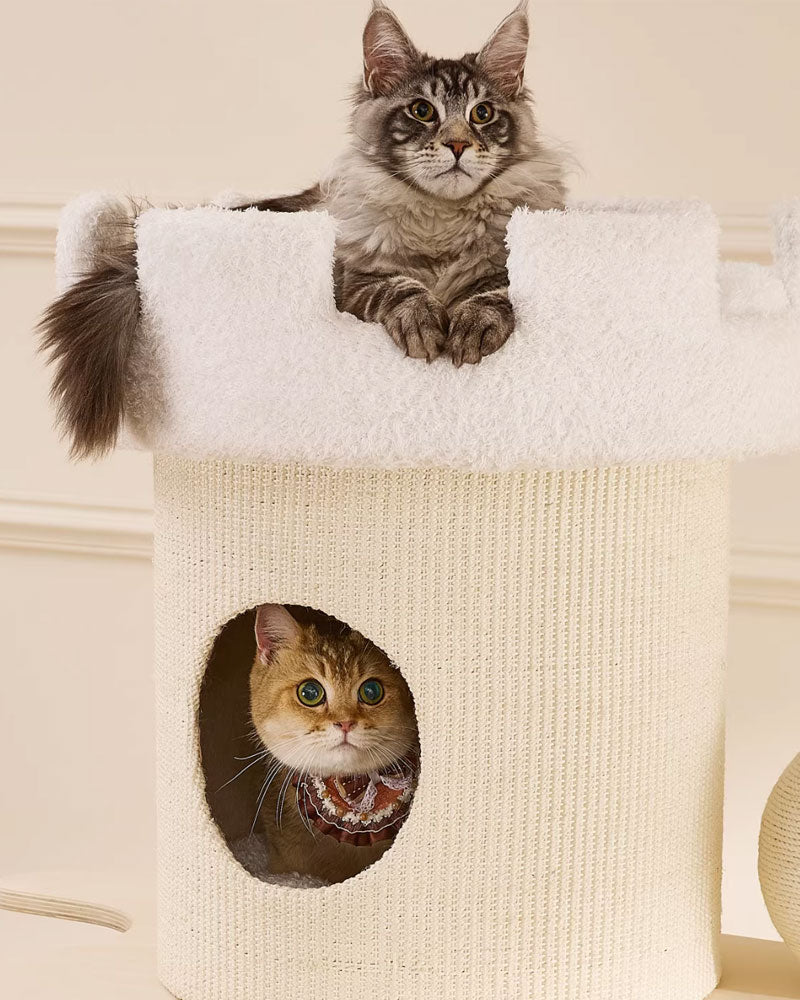 66” Large Cat Tree Tower with Cloud Steps