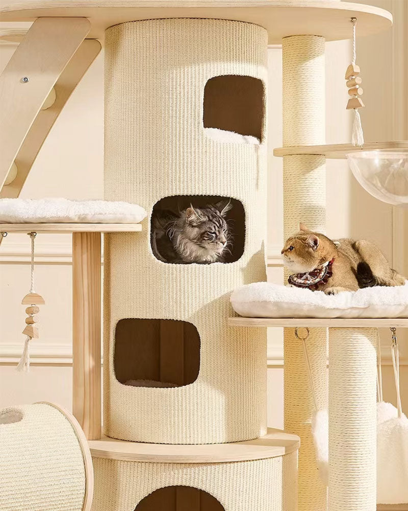 66” Large Cat Tree Tower with Cloud Steps