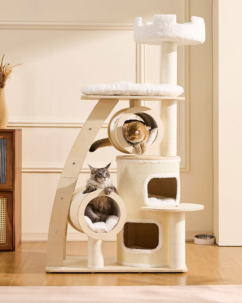 66” Large Cat Tree Tower with Cloud Steps