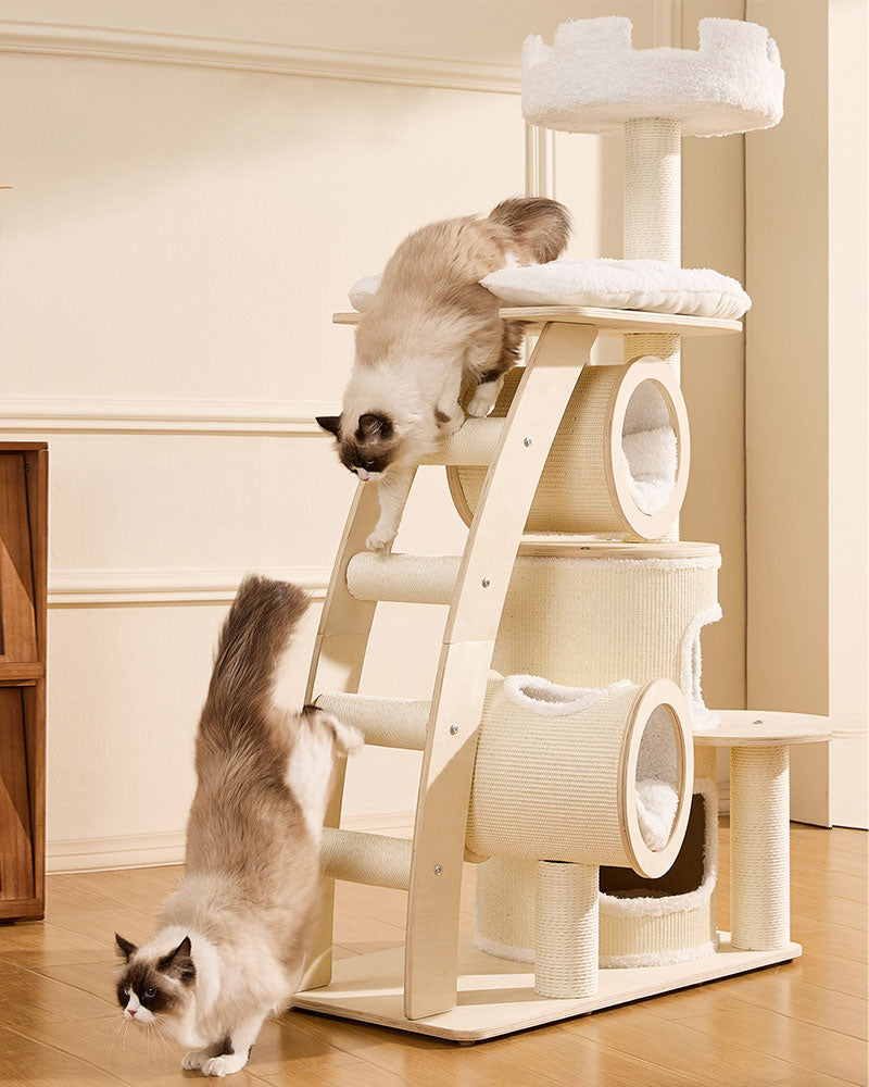 66” Large Cat Tree Tower with Cloud Steps