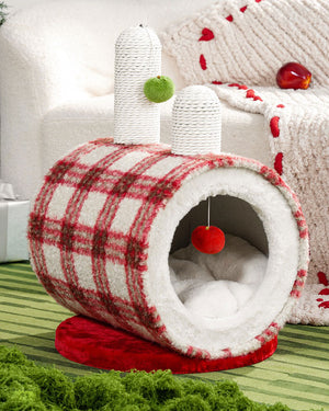 Christmas Cozy Enclosed Cat Bed