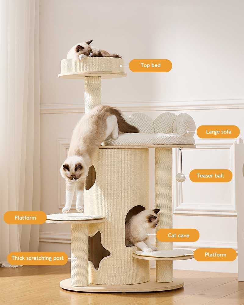 Cloud Sofa Cream Toned Cat Tree Furniture