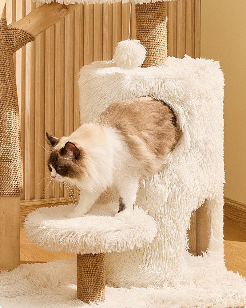 Cloud Solid Wood Cat Tree for Large Cats