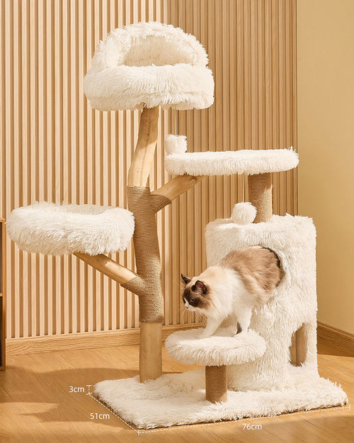 Cloud Solid Wood Cat Tree for Large Cats