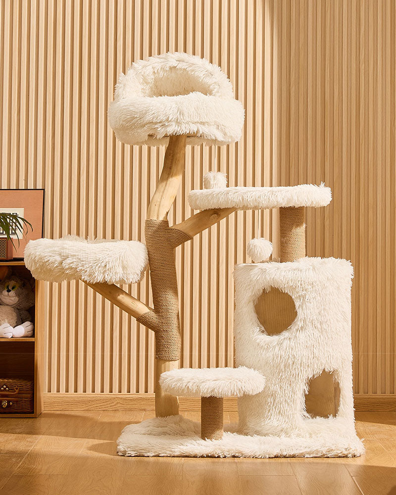 Cloud Solid Wood Cat Tree for Large Cats