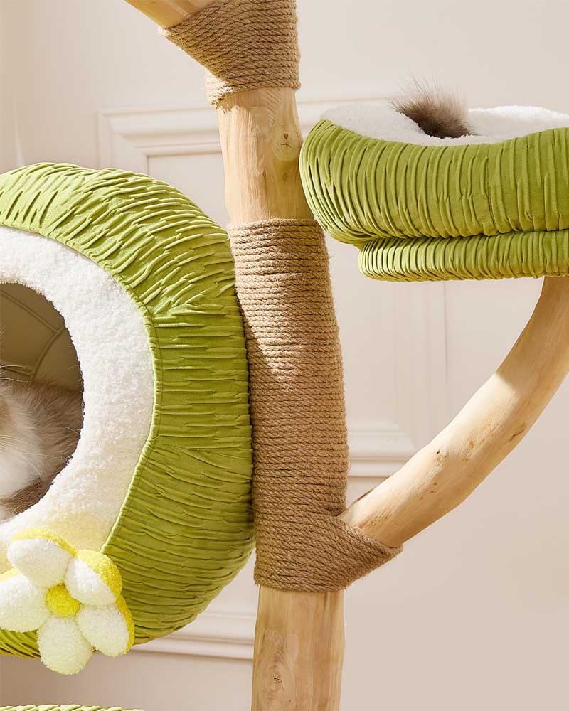 Coconut Green Solid Wood Cat Tree Max