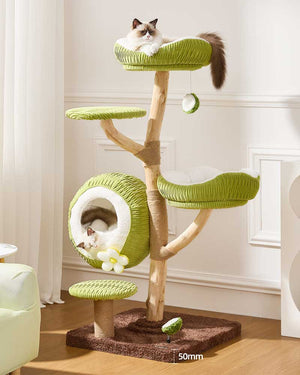 Coconut Green Solid Wood Cat Tree Max