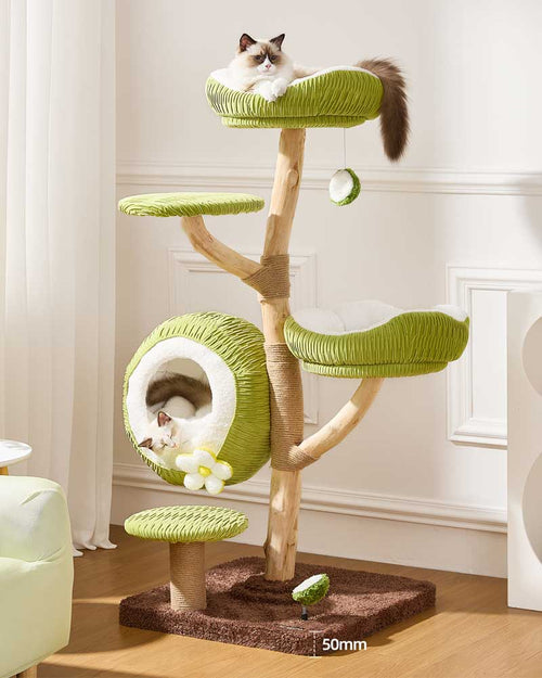 Coconut Green Solid Wood Cat Tree Max