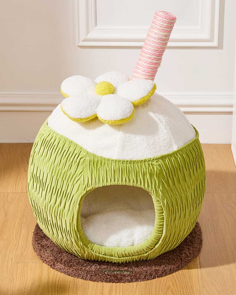 Cozy Coconut Cat Bed Hideaway