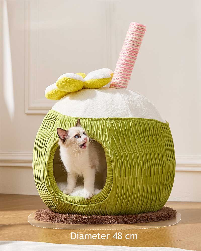 Cozy Coconut Cat Bed Hideaway