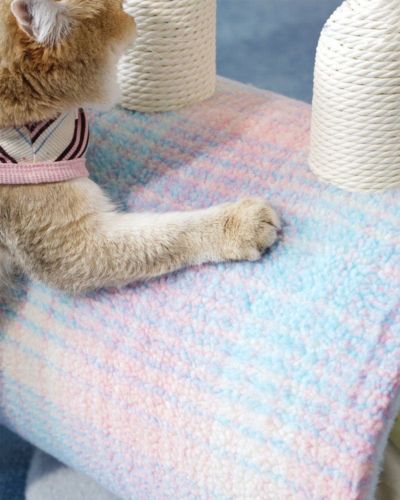 Cozy Rainbow Glow Enclosed Cat Cave Bed