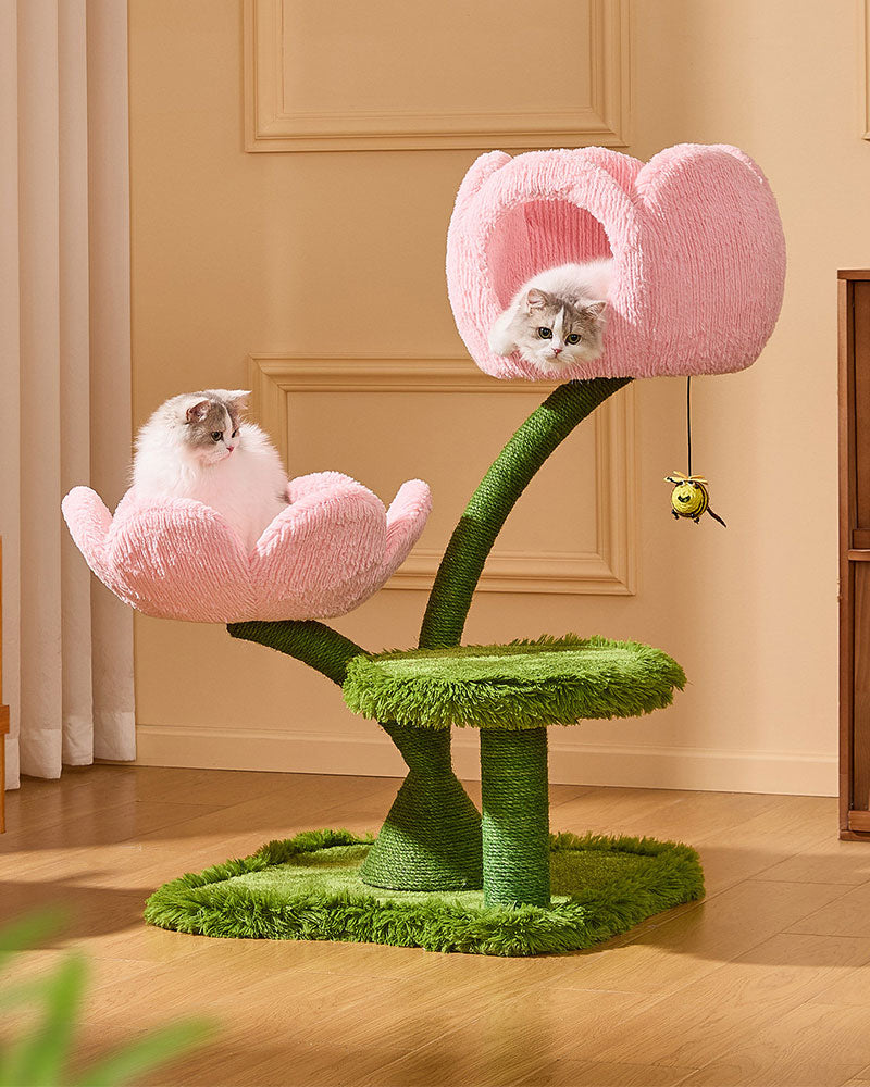 Cute Tulip Garden Cat Tree