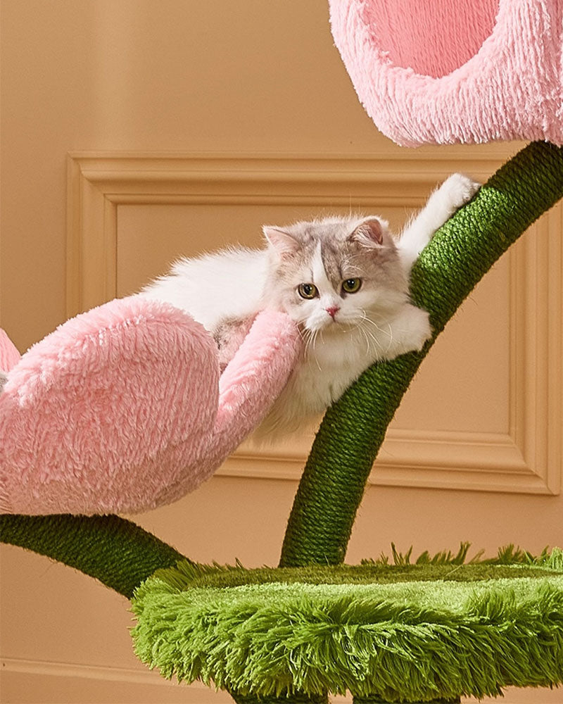 Cute Tulip Garden Cat Tree