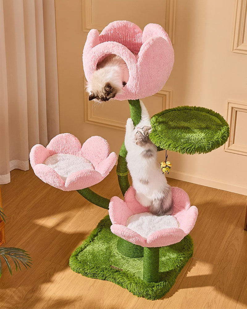 Cute Tulip Garden Cat Tree
