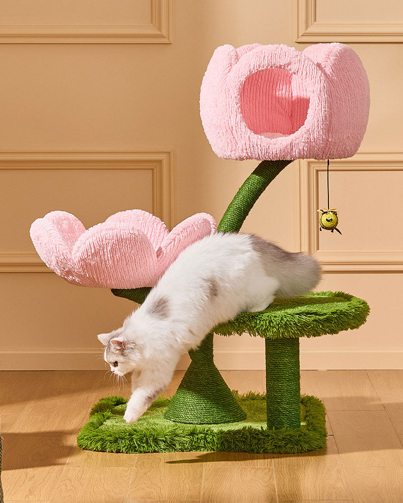 Cute Tulip Garden Cat Tree