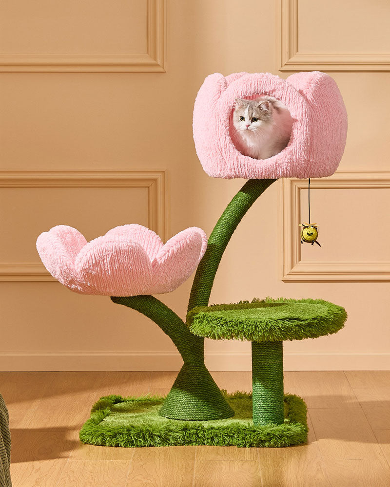Cute Tulip Garden Cat Tree