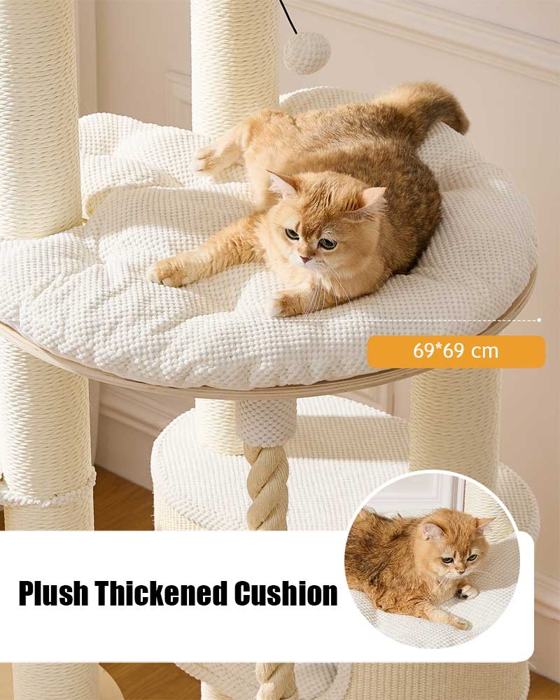 Elegant Cream Toned Cat Tree Furniture Large