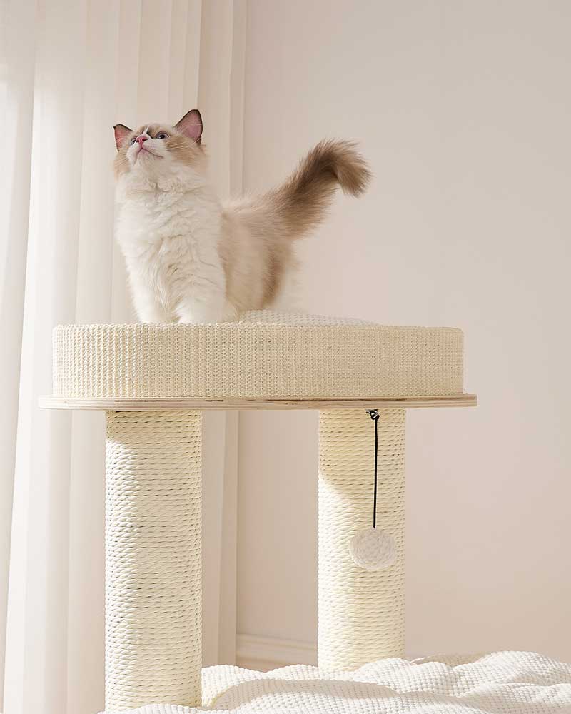 Elegant Cream Toned Cat Tree Furniture Large