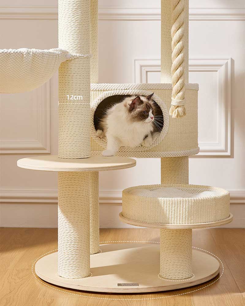 Elegant Cream Toned Cat Tree Furniture Large