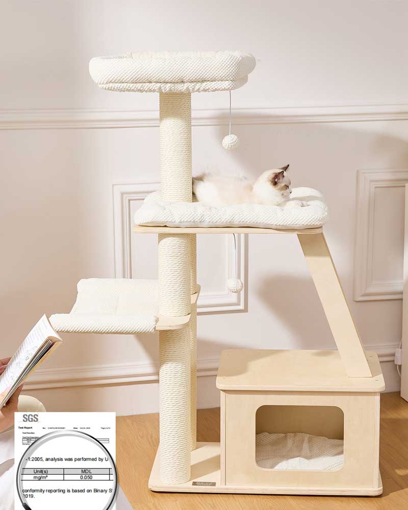 Elegant Cream Toned Cat Tree Furniture Medium