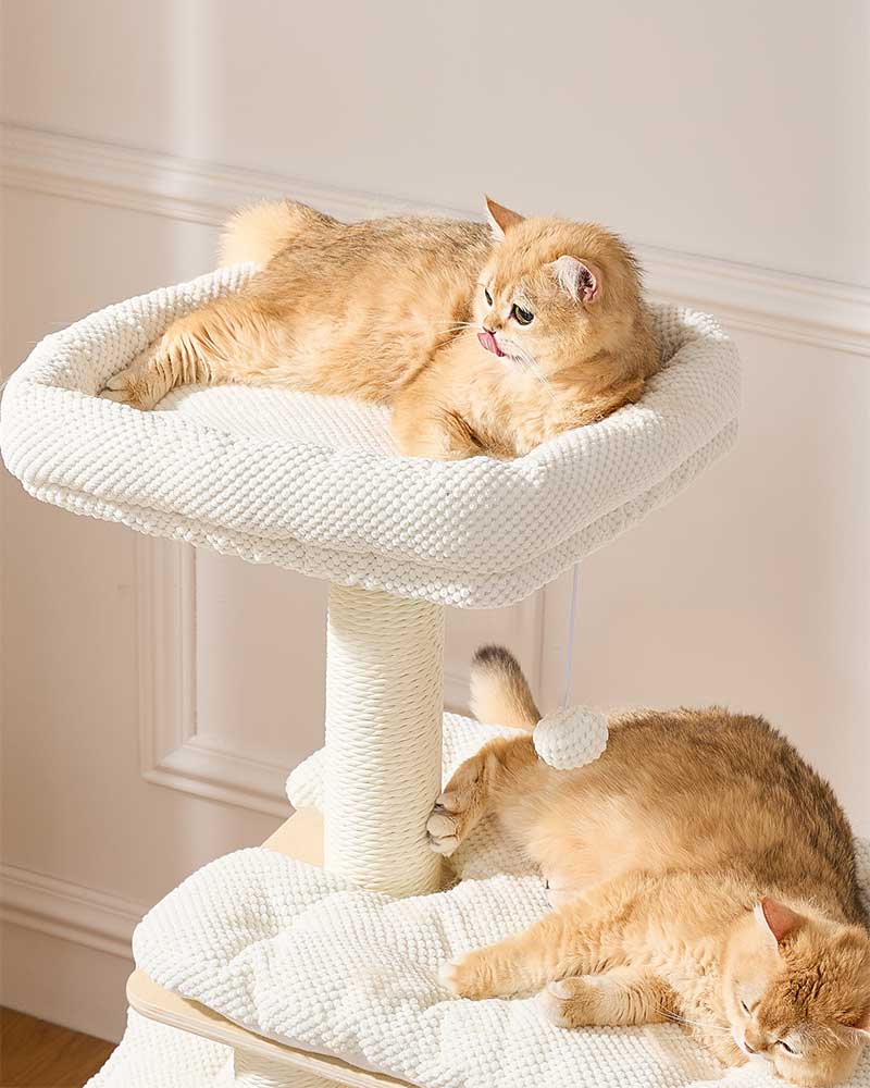 Elegant Cream Toned Cat Tree Furniture Medium