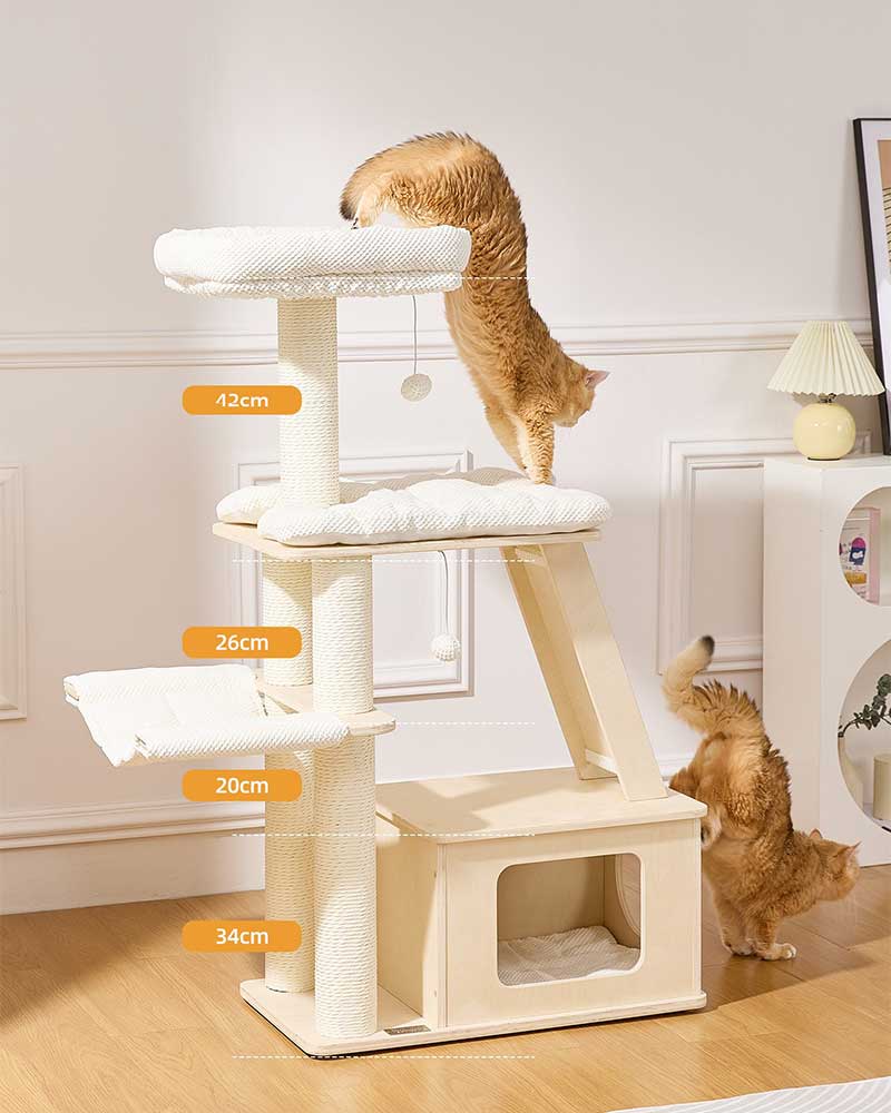 Elegant Cream Toned Cat Tree Furniture Medium