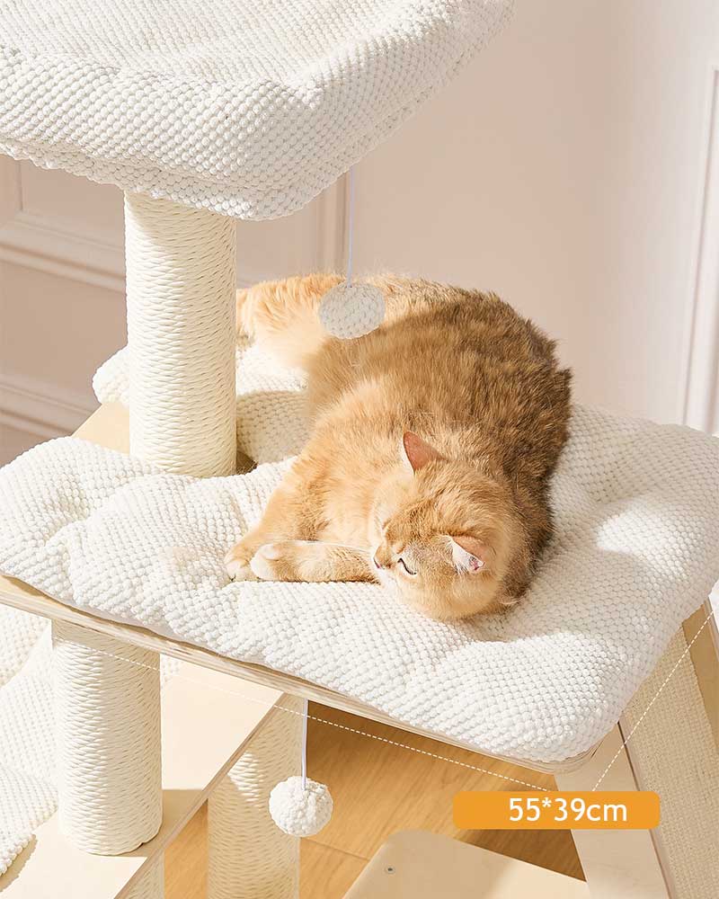 Elegant Cream Toned Cat Tree Furniture Medium