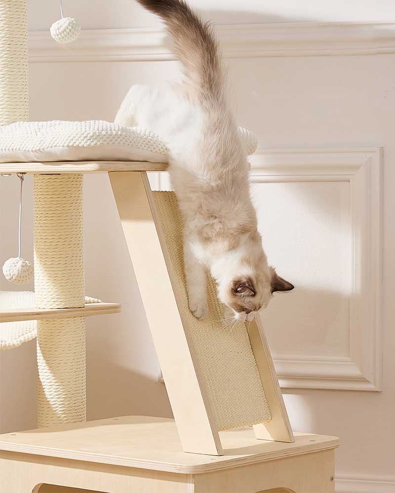 Elegant Cream Toned Cat Tree Furniture Medium