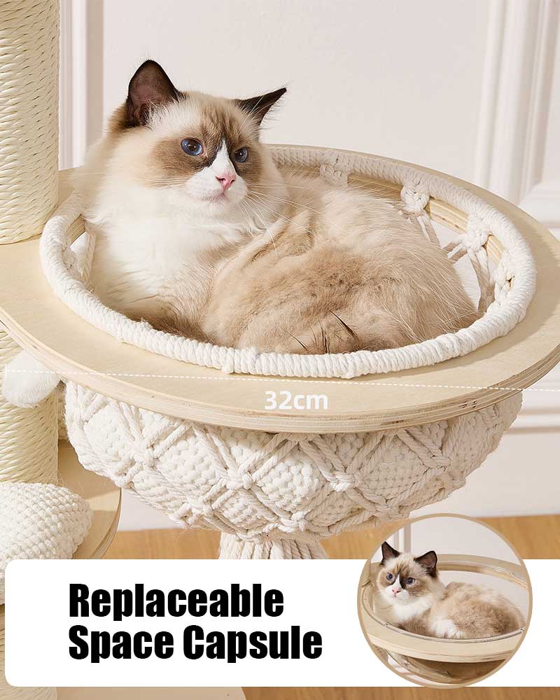 Elegant Cream Toned Cat Tree Furniture Small