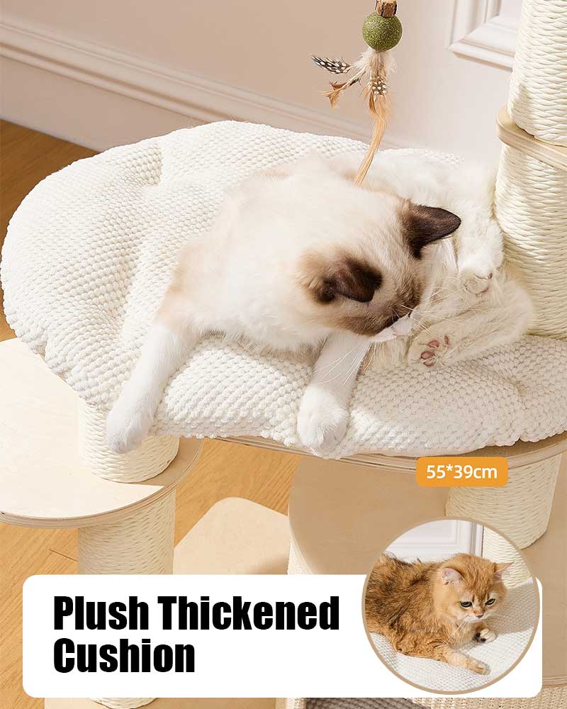 Elegant Cream Toned Cat Tree Furniture Small