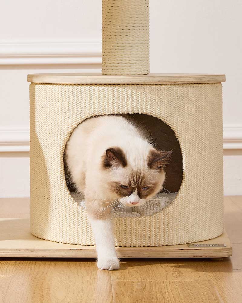 Elegant Cream Toned Cat Tree Furniture Small