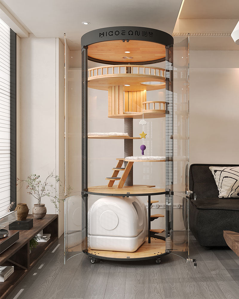 Floating Domain Panoramic Glass Cat Villa