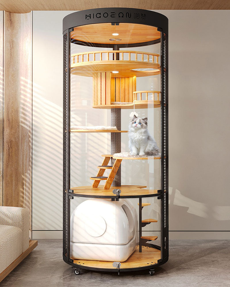 Floating Domain Panoramic Glass Cat Villa