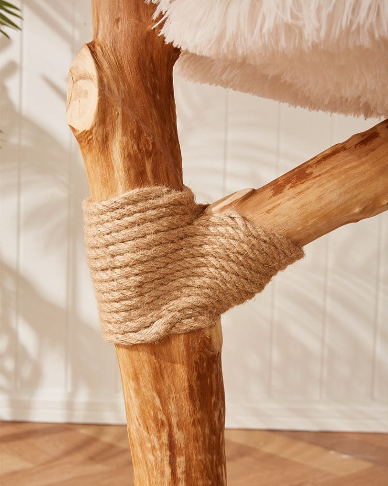 Fluffy Solid Wood Large Cat Tree