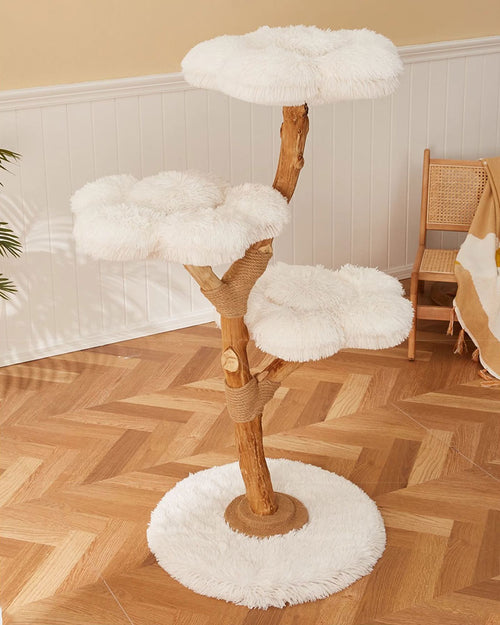 Fluffy Solid Wood Large Cat Tree