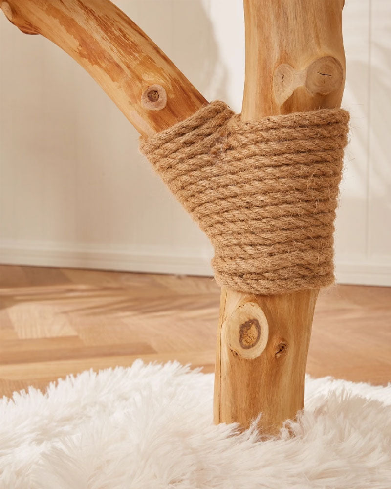 Fluffy Solid Wood Medium Cat Tree