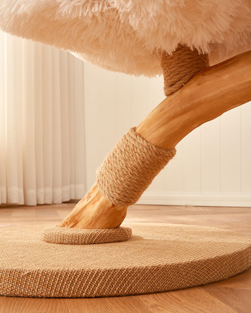 Fluffy Solid Wood Small Cat Tree