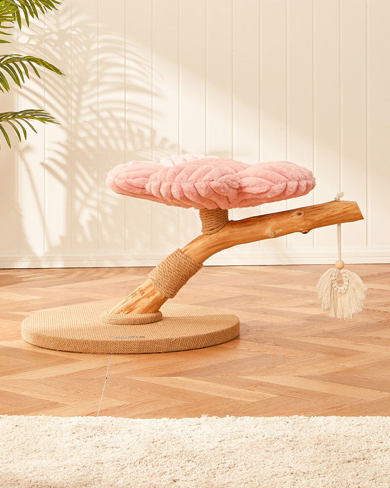 Fluffy Solid Wood Small Cat Tree