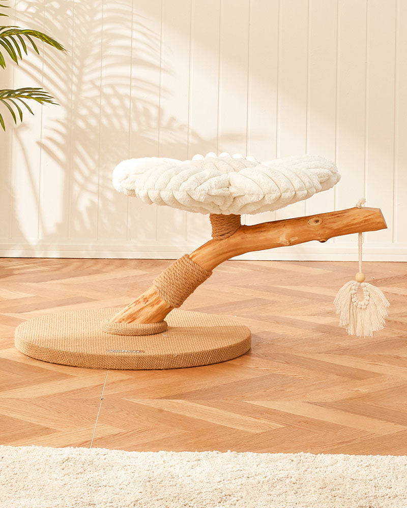 Fluffy Solid Wood Small Cat Tree