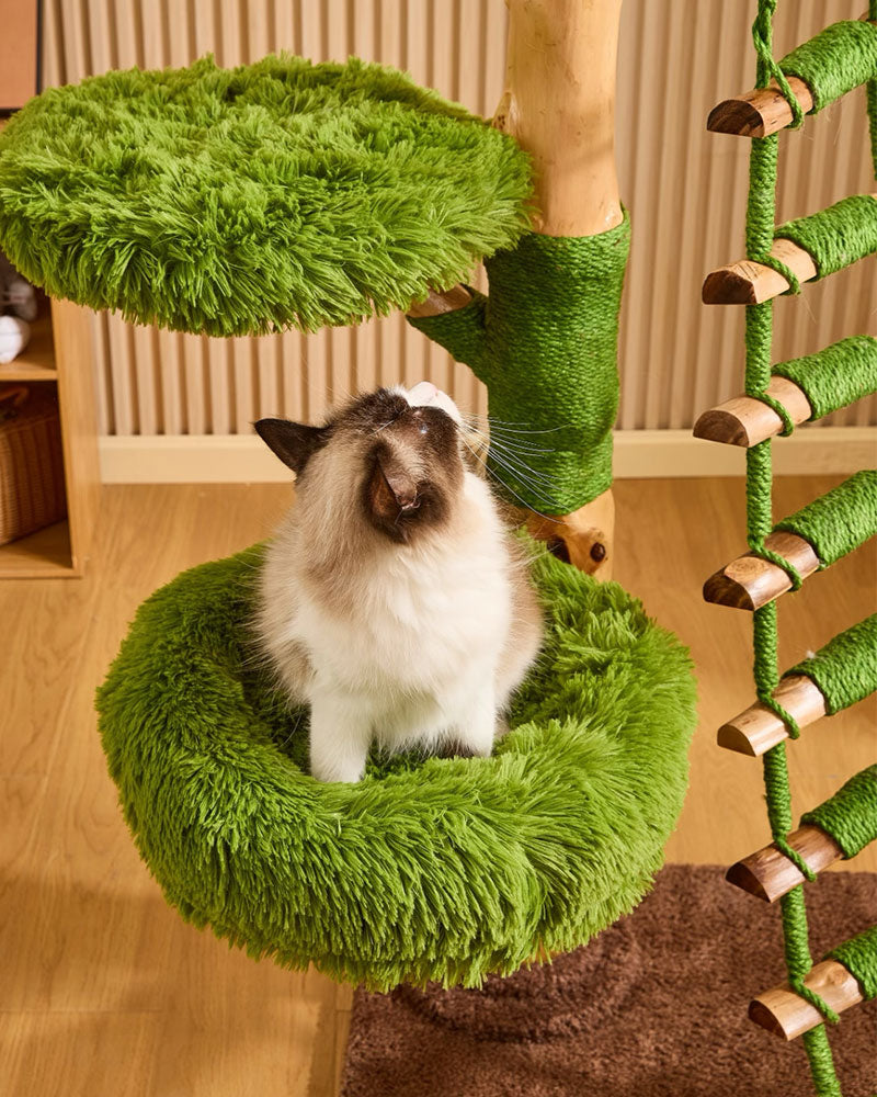 Wooden Cloud Stepper Cat Tree Tower