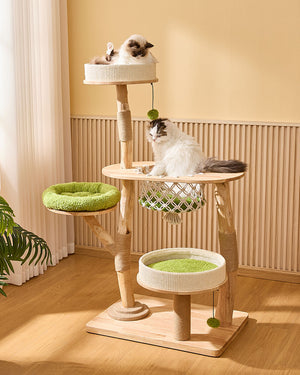 Jungle Wood Cat Tree with Hanging Basket MAX