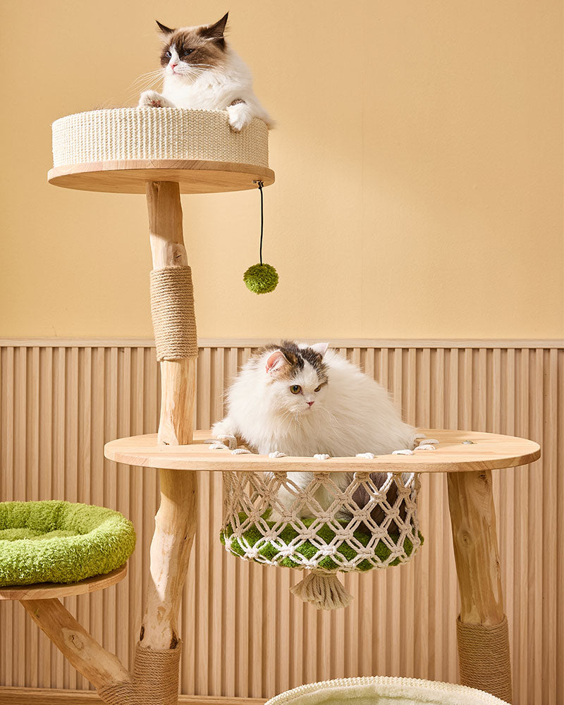 Jungle Wood Cat Tree with Hanging Basket MAX