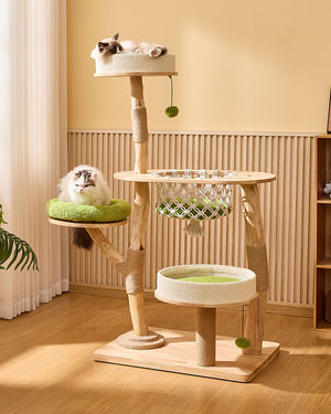 Jungle Wood Cat Tree with Hanging Basket MAX