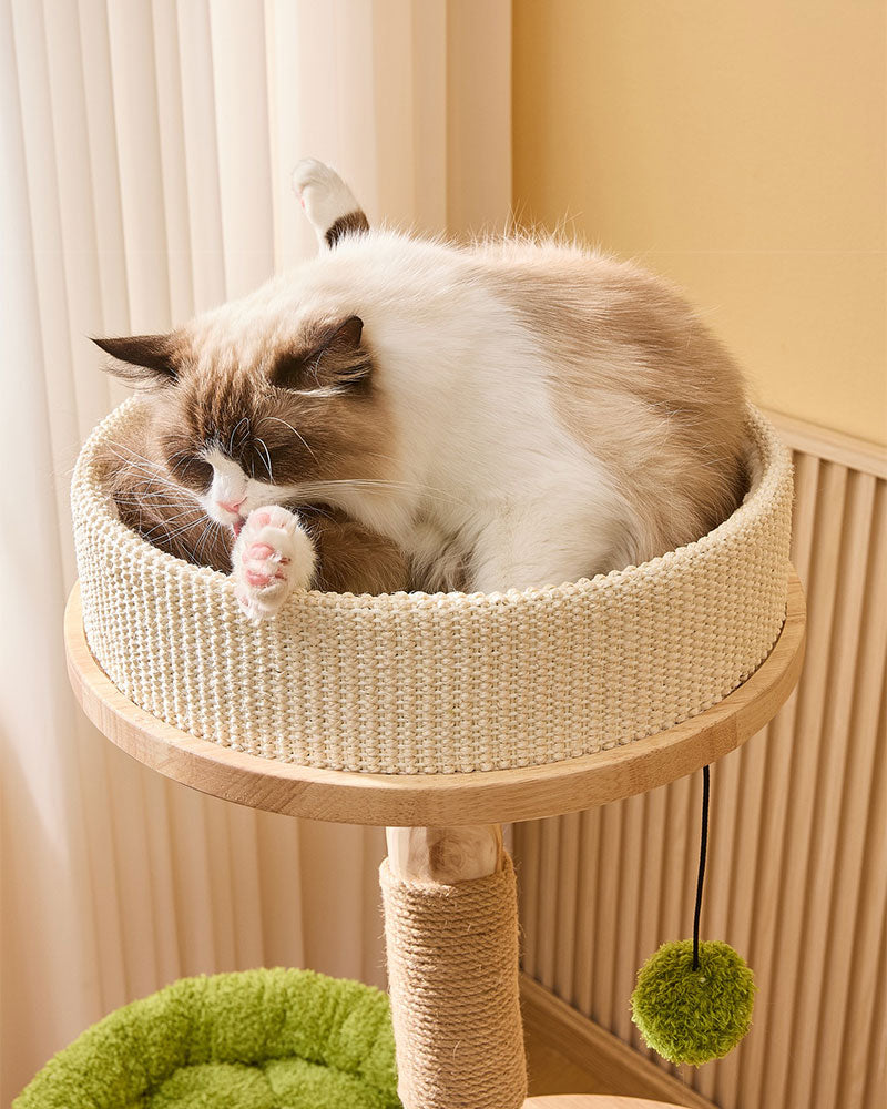 Jungle Wood Cat Tree with Hanging Basket MAX
