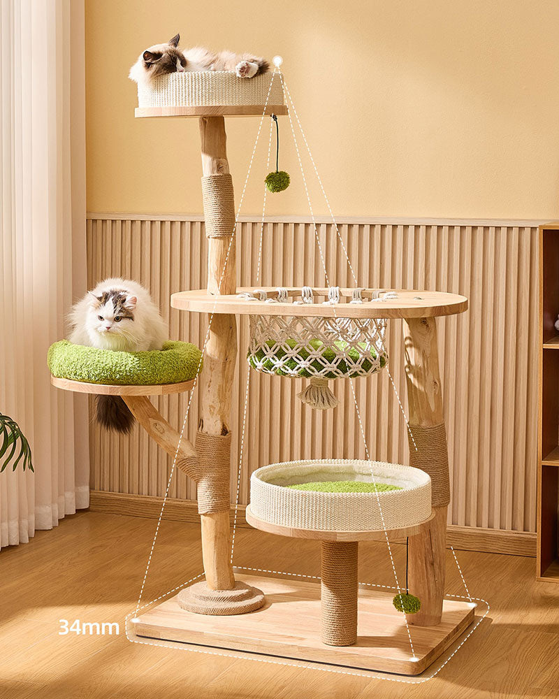 Jungle Wood Cat Tree with Hanging Basket MAX