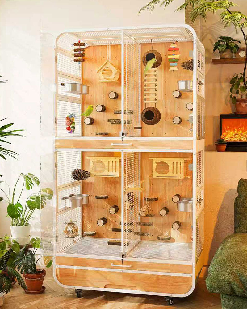 Luxury Large Solid Wood Parrot Cage