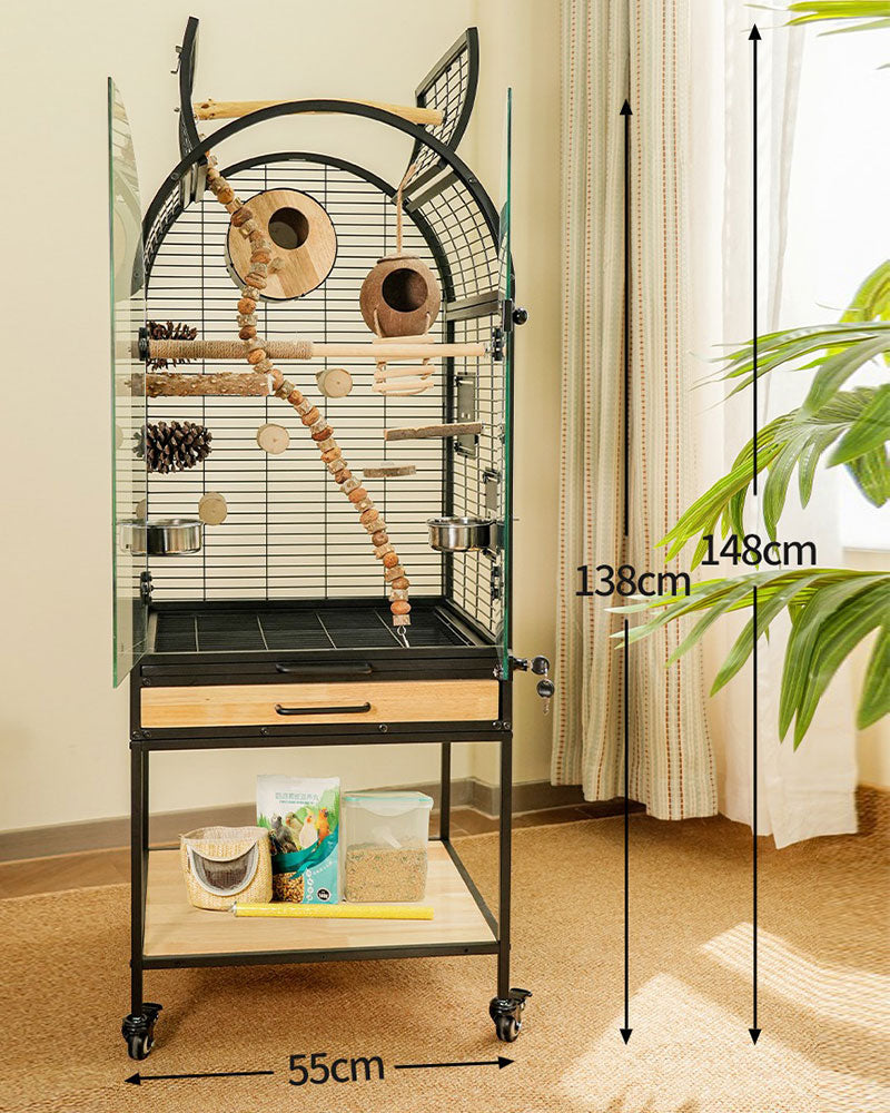 Luxury Indoor Bird Cage for Parrots with Skylight