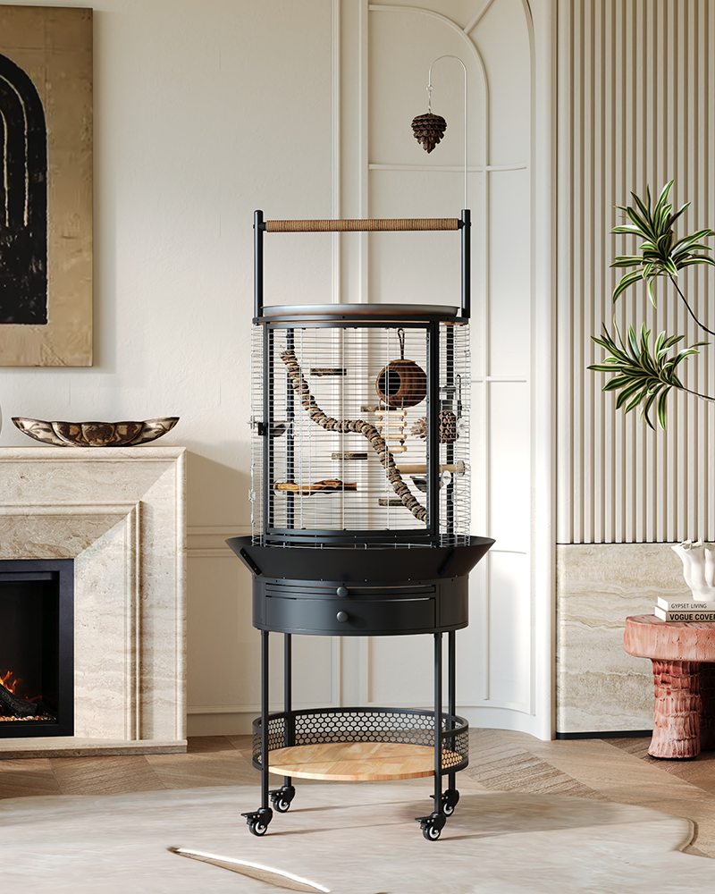 Luxury Multifunctional Stainless Steel Bird Cage Villa