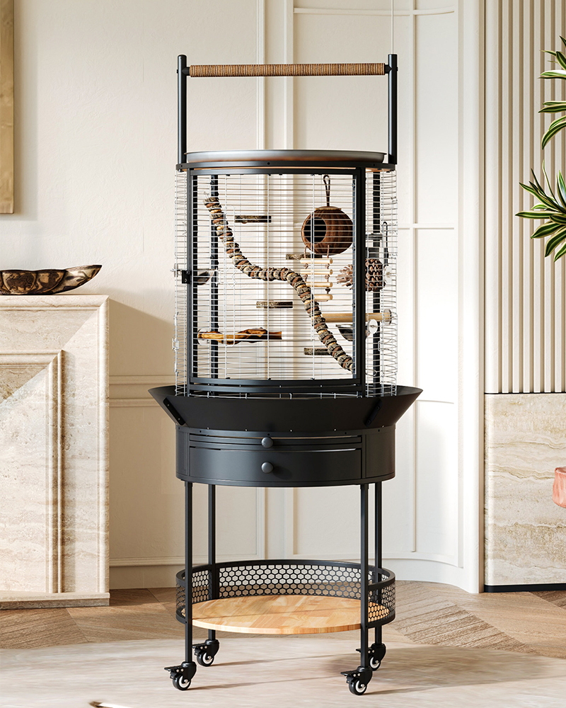 Luxury Multifunctional Stainless Steel Bird Cage Villa
