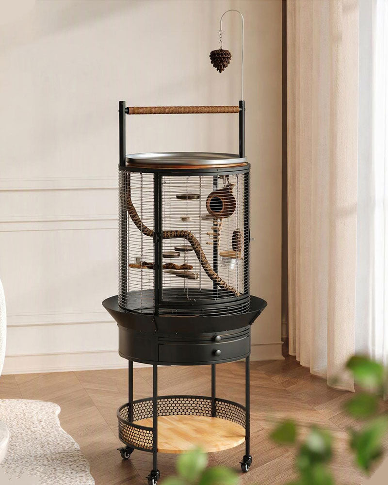Luxury Multifunctional Stainless Steel Bird Cage Villa